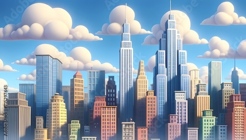 City of Spires  A Modern Skyline Generative AI.