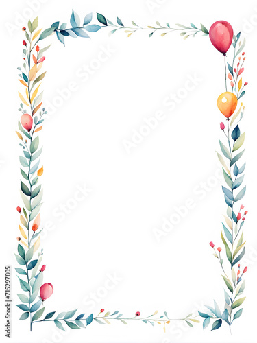 birthday-frame-rendered-in-minimalist-style-watercolor-illustration-no-background-notes-floating