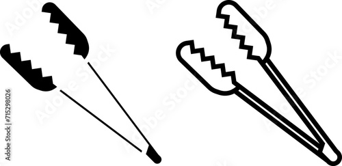 tongs icon, sign, or symbol in glyph and line style isolated on transparent background. Vector illustration © mailvelous