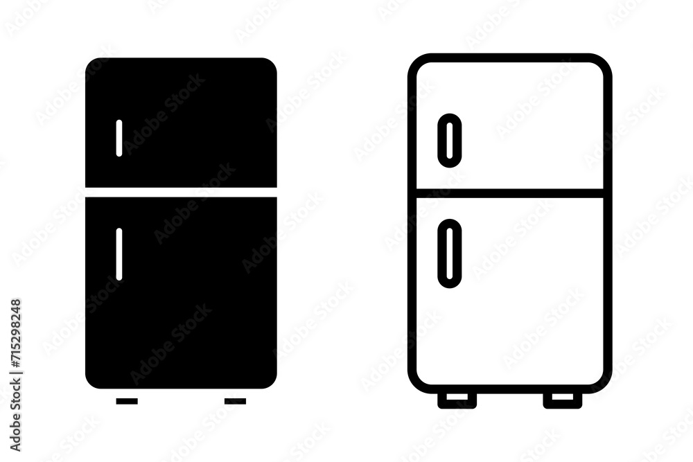 refrigerator icon, sign, or symbol in glyph and line style isolated on transparent background. Vector illustration refrigerator icon, sign, or symbol in glyph and line style isolated on transparent background. Vector illustration