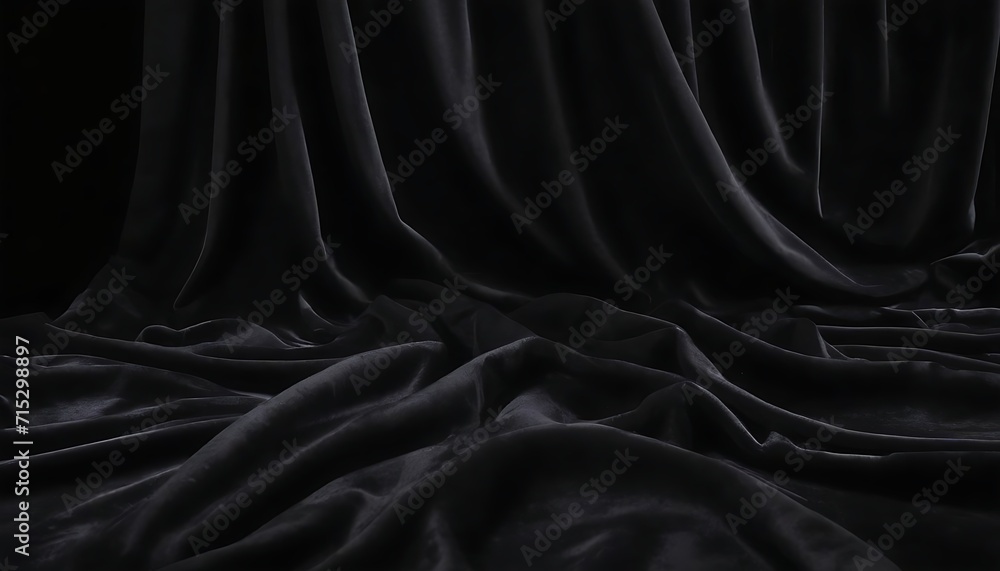 Fototapeta premium Black curtain stage background 