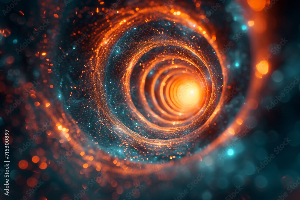 An image of a 3D quantum vortex, with swirling, interconnected forms and patterns. An image of a 3D quantum vortex, with swirling, interconnected forms and patterns.