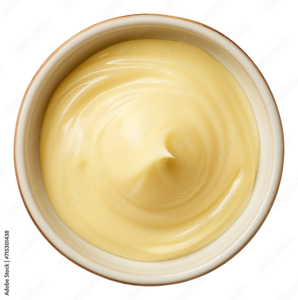 Bowl of condensed milk cream isolated. Bowl of condensed milk cream isolated.