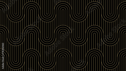 Luxury gold background pattern seamless geometric wave line circle abstract d...