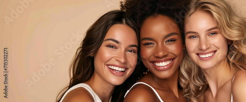 Beautiful women in beige