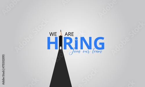 We are hiring join to the team announcement. Hiring recruitment open vacancy design. we,re hiring creative post.