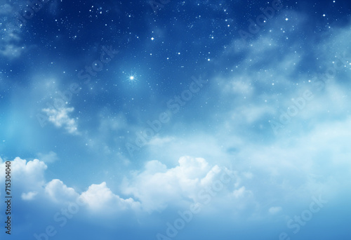 blue sky background with stars and bright stars
