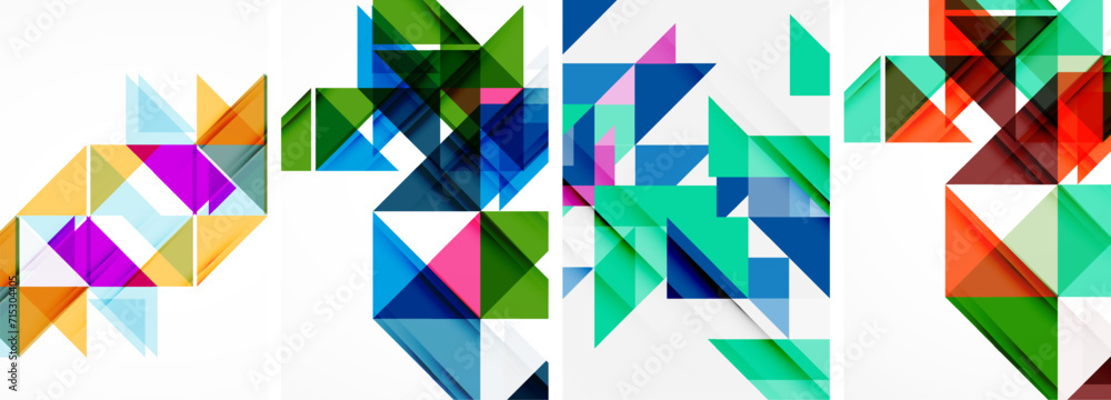 Set of abstract random triangle composition backgrounds. Vector illustration for for wallpaper, business card, cover, poster, banner, brochure, header, website Set of abstract random triangle composition backgrounds. Vector illustration for for wallpaper, business card, cover, poster, banner, brochure, header, website