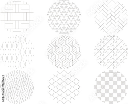 Japanese Pattern Set, Round, without frame
