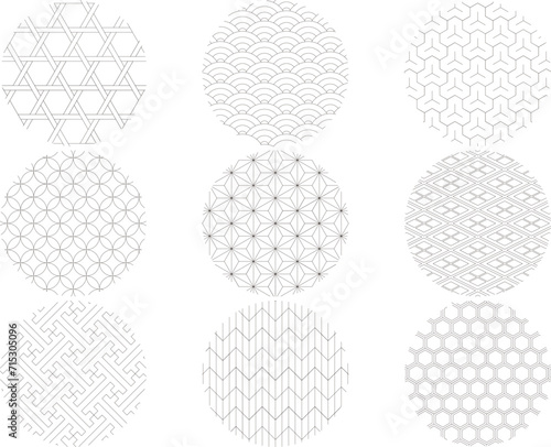 Japanese Pattern Set, Round, without frame