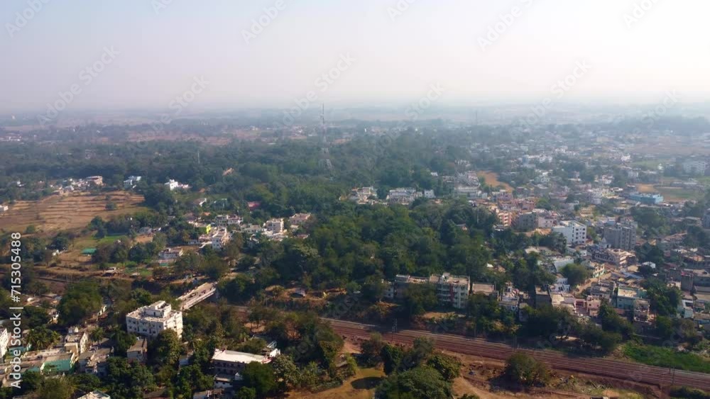 Beautiful drone shot of a small town Chaibasa in Jharkhand state, India Beautiful drone shot of a small town Chaibasa in Jharkhand state, India