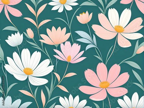 minimalist-style-illustration-of-red-floral-patterns-set-against-a-pastel-colored-space-themed