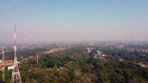 Beautiful drone shot of a small town Chaibasa in Jharkhand state, India  photo