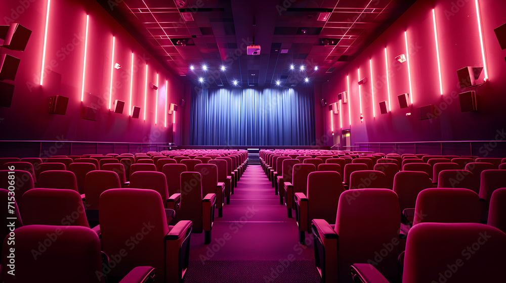 empty cinema auditorium, movies and conference concept empty cinema auditorium, movies and conference concept