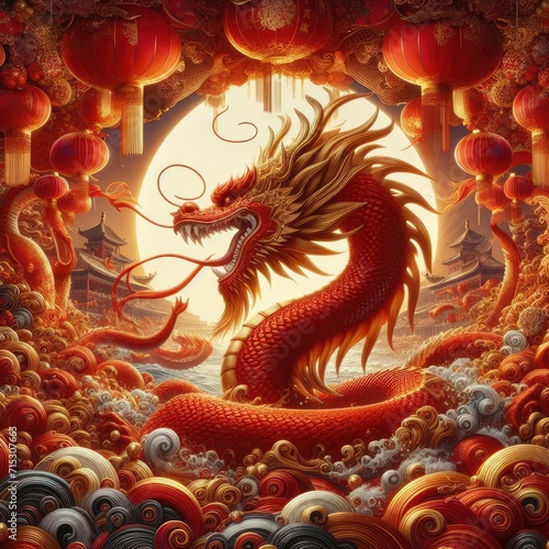 Chinese New Year Splendor: Grand Celebration of the Dragon Zodiac