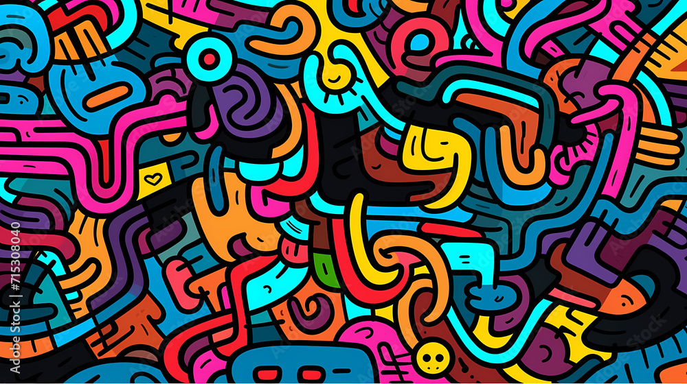 Cute graffiti art abstract background poster web page PPT, art background