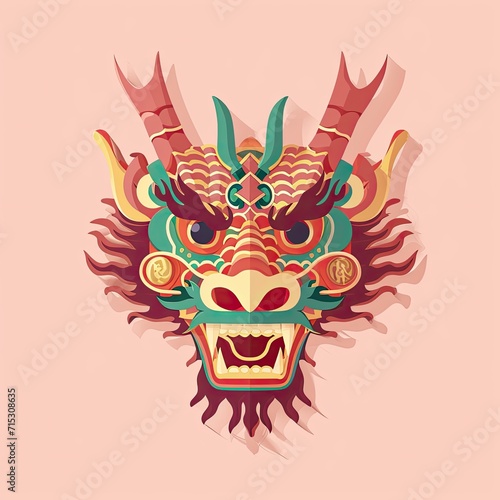 Vector Illustration of Front View of Dragon's Head © Pradhana