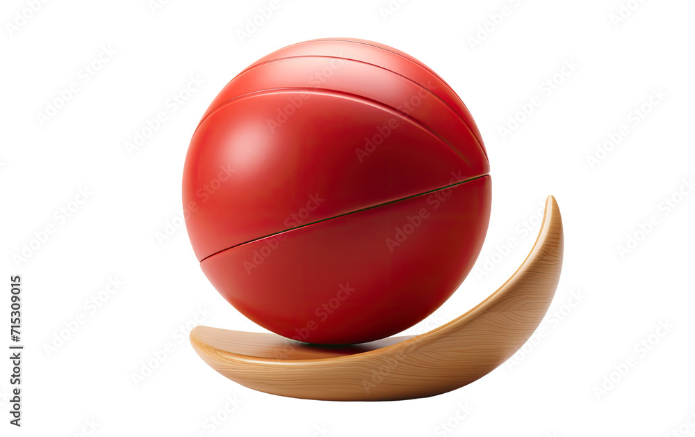 Red Ball on a Curved Metal Object, A Dance of Perfect Balance on a White or Clear Surface PNG Transparent Background. Red Ball on a Curved Metal Object, A Dance of Perfect Balance on a White or Clear Surface PNG Transparent Background.