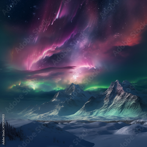 Beautiful Northern European Aurora scenery. The nature of the earth cannot be expressed in words. © drewdrew