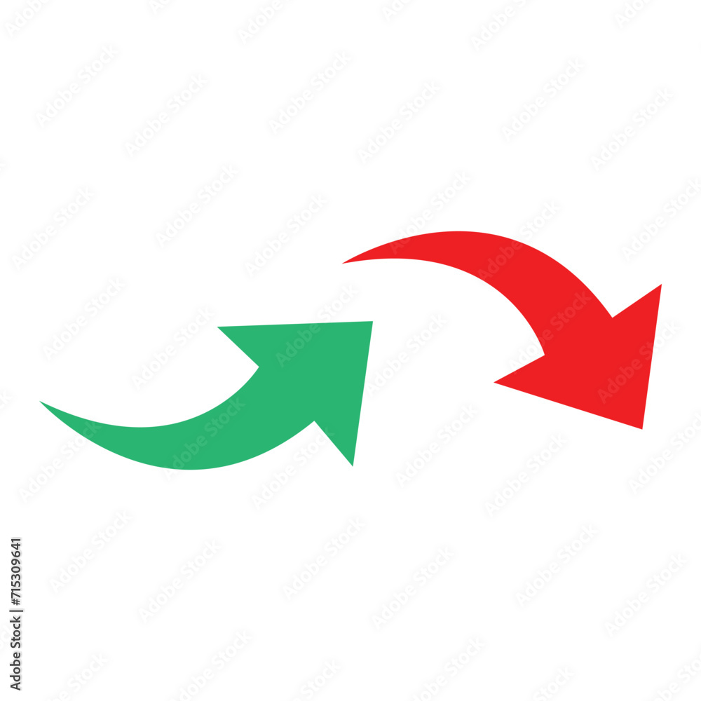 Up and down arrow flat style. Vector illustration icon isolated on white and transparent background. Up and down arrow flat style. Vector illustration icon isolated on white and transparent background.