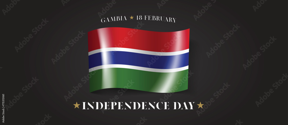 Gambia happy independence day greeting card, banner with template text vector illustration Gambia happy independence day greeting card, banner with template text vector illustration