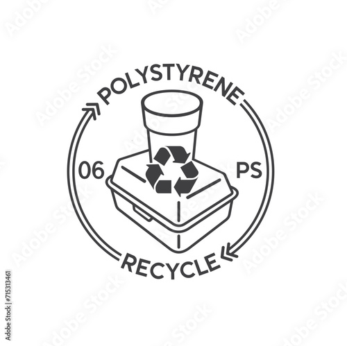 illustration of polystyrene recycle, vector art.