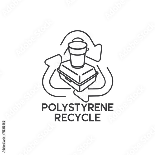 illustration of polystyrene recycle, vector art.