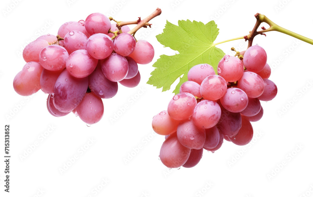 Fototapeta premium Admire and Savor the Juicy Brilliance of Grape Gemstones Straight from the Vine on a White or Clear Surface PNG Transparent Background.