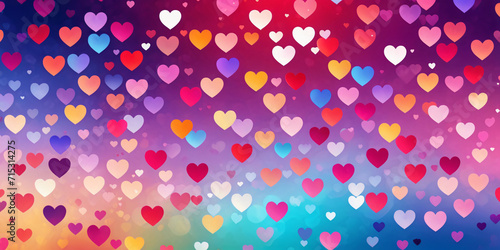Colorful Hearts Background generated by AI