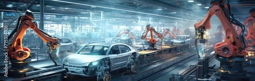 Cutting-edge technology is integral to the modern automobile production line. © Murda