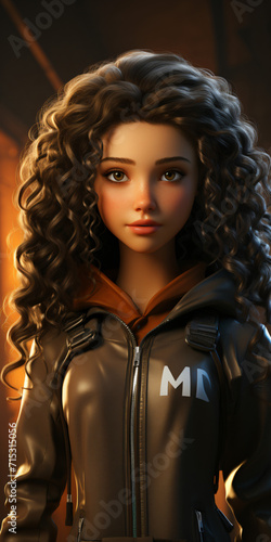 standing girl, Generative Ai
