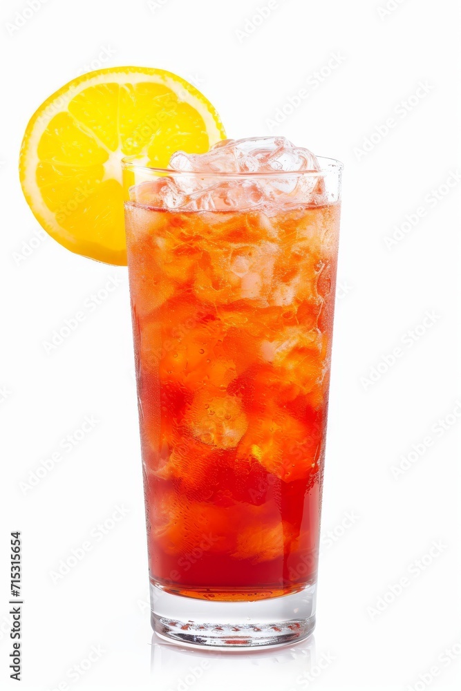 Cape Codder cocktail with lemon isolated on white background Cape Codder cocktail with lemon isolated on white background