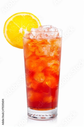 Cape Codder cocktail with lemon isolated on white background