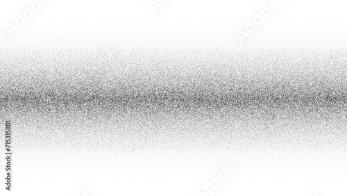 Monochrome noisy gradient background. A pattern of grains emanating from the center. Vector dotted illustration.