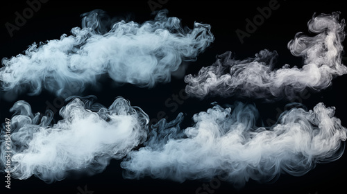 Set of white clouds or fog for design