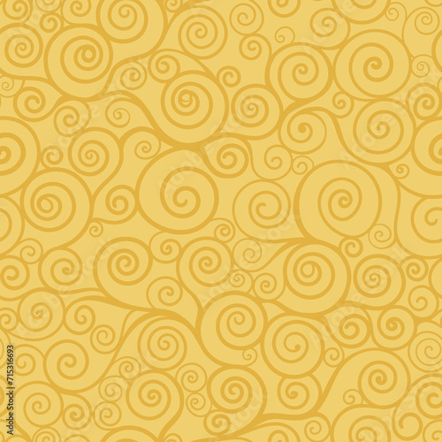 Klimt style inspired abstract seamless pattern, modern art nouveau endless backdrop with geometric shapes, texture for wrapping or digital paper, wallpaper, scrapbooking, textile prints