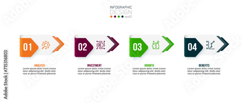 Infographic template business concept with step.
