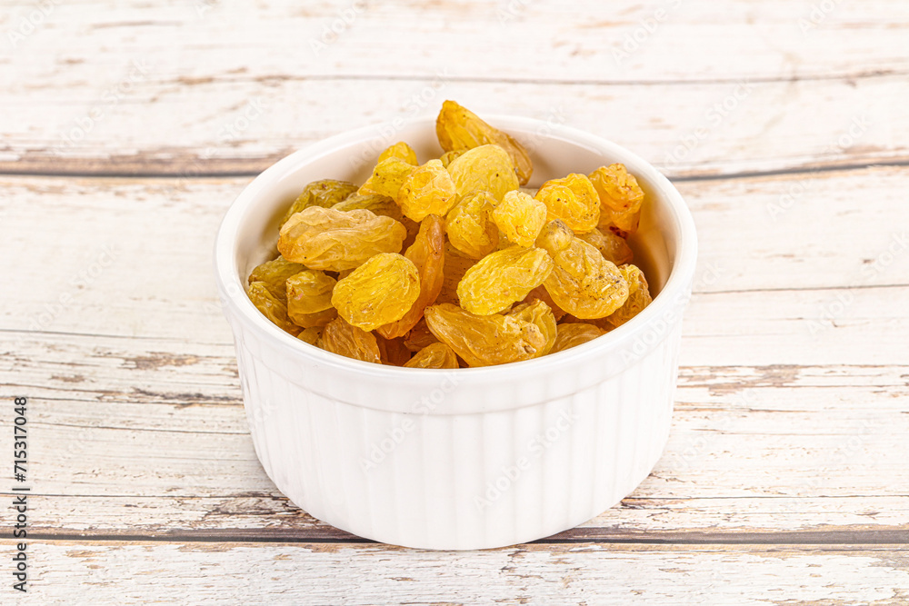 Yellow raisin - dry grape berries Yellow raisin - dry grape berries