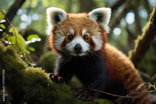 Red panda in the tropical forest