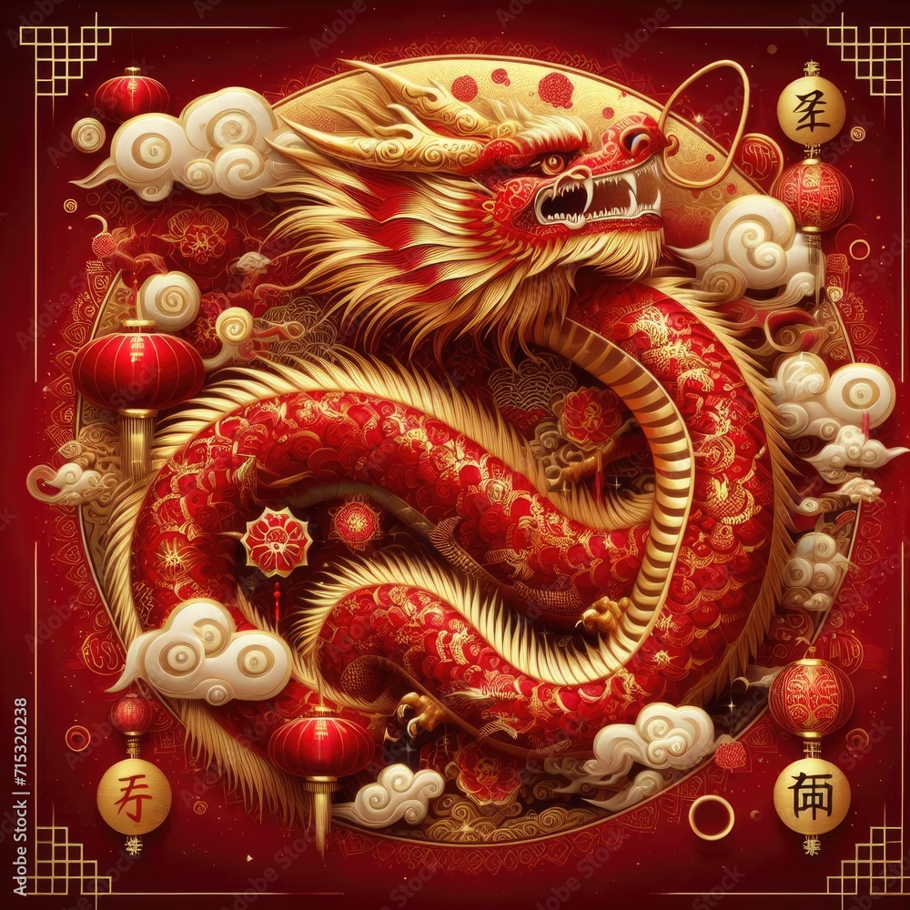 Chinese New Year Splendor: Grand Celebration of the Dragon Zodiac