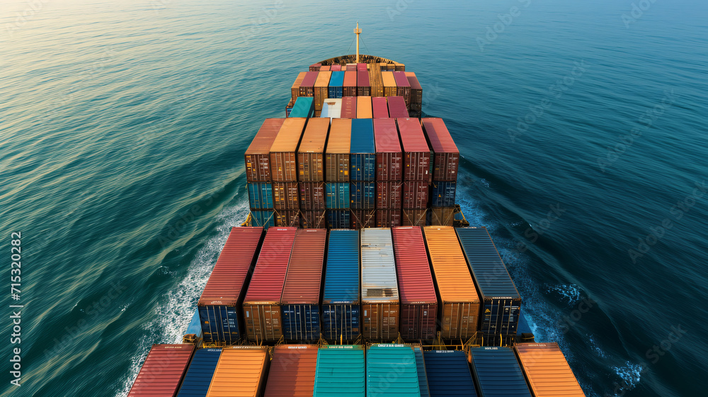 Fototapeta premium cargo ship sailing on the sea