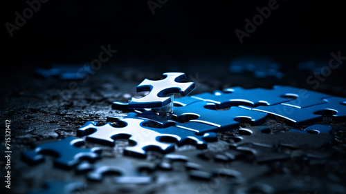 jigsaw puzzle on wooden background. to represent how complexity in game and challenge.
