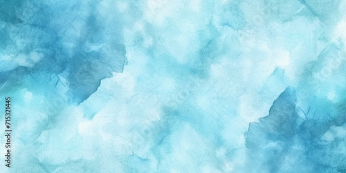  Blue turquoise teal mint cyan white abstract watercolor. Colorful art background. Light pastel. Brush splash daub stain grunge. Like a dramatic sky with clouds. Or snow storm cold wind frost winter.