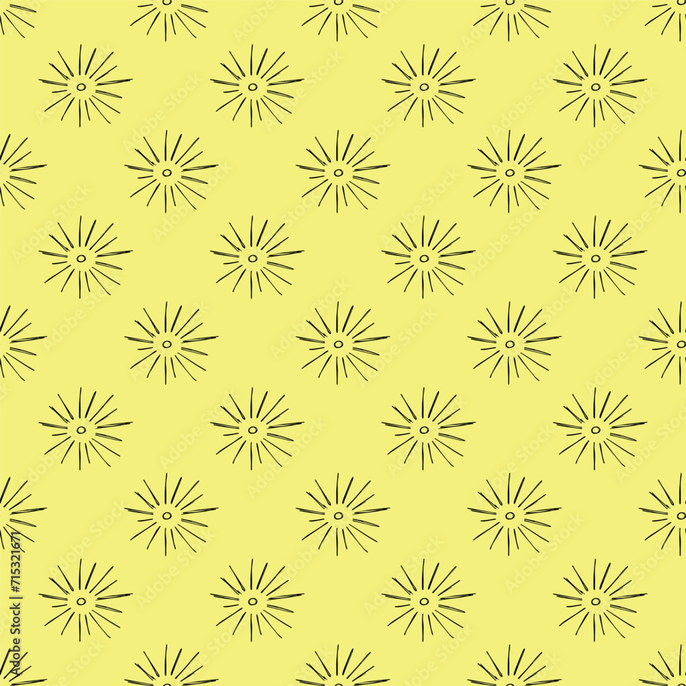 Seamless pattern with sun doodle for decorative print, wrapping paper, greeting cards, wallpaper and fabric Seamless pattern with sun doodle for decorative print, wrapping paper, greeting cards, wallpaper and fabric