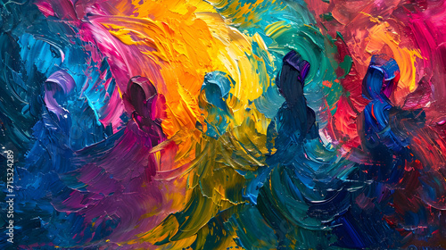 Vibrant Abstract Oil Painting on Canvas