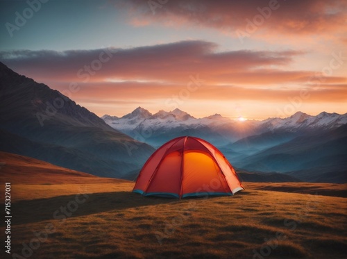 tent at sunset