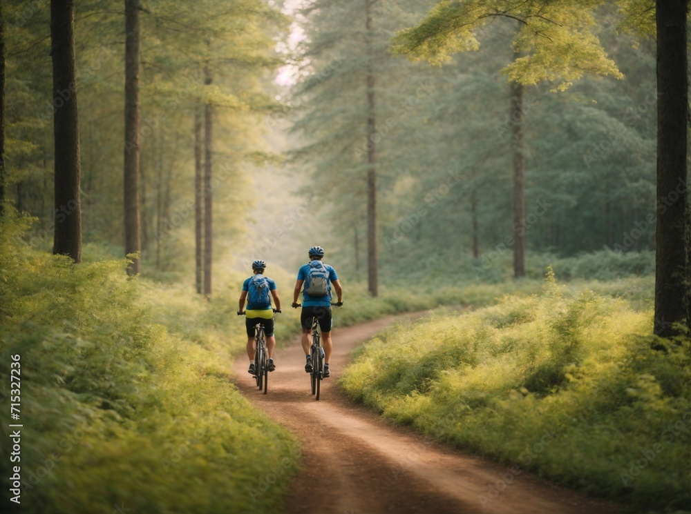 Fototapeta premium cycling in the woods