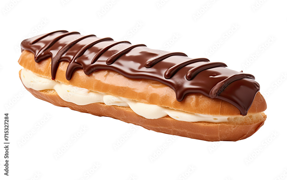 Encounter with the Irresistible Goodness of Eclair Choco Bun on a White or Clear Surface PNG Transparent Background. Encounter with the Irresistible Goodness of Eclair Choco Bun on a White or Clear Surface PNG Transparent Background.