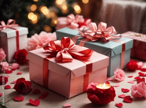 red gift box with ribbon © Mihail Vertoletskyi