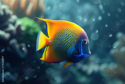 Beautiful Ornamental Fish in the Sea © Khamal